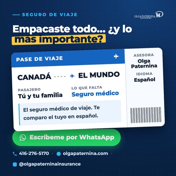 Pieza de contenido para Olga Paternina: un pase de abordar que dice «Empacaste todo… ¿y lo más importante?»