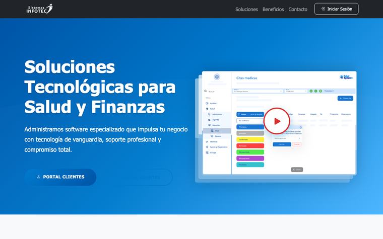 Sitio web de Sistemas Infotec